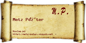 Metz Péter névjegykártya