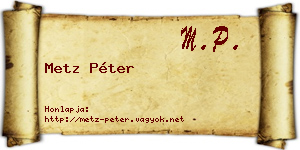 Metz Péter névjegykártya