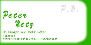 peter metz business card